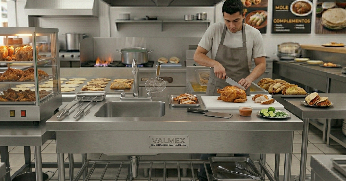 Mesa de Servicio con Tarja Valmex