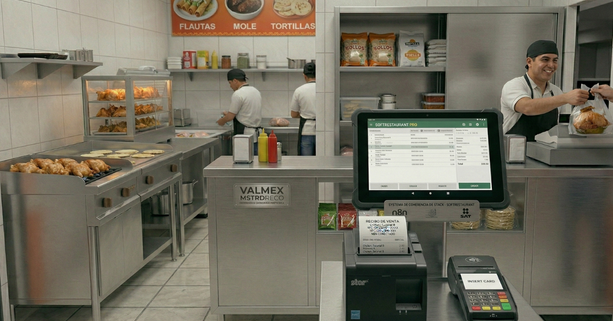 Sistema POS SoftRestaurant con Mini PC, Monitor Touch e Impresora